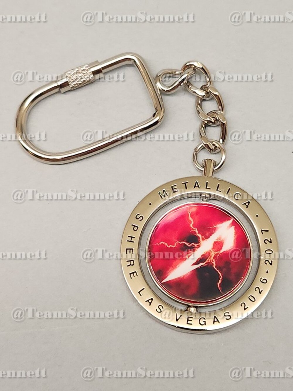 Metallica Keyring with Spin Center / Life Burns Faster / Sphere Las Vegas 2026